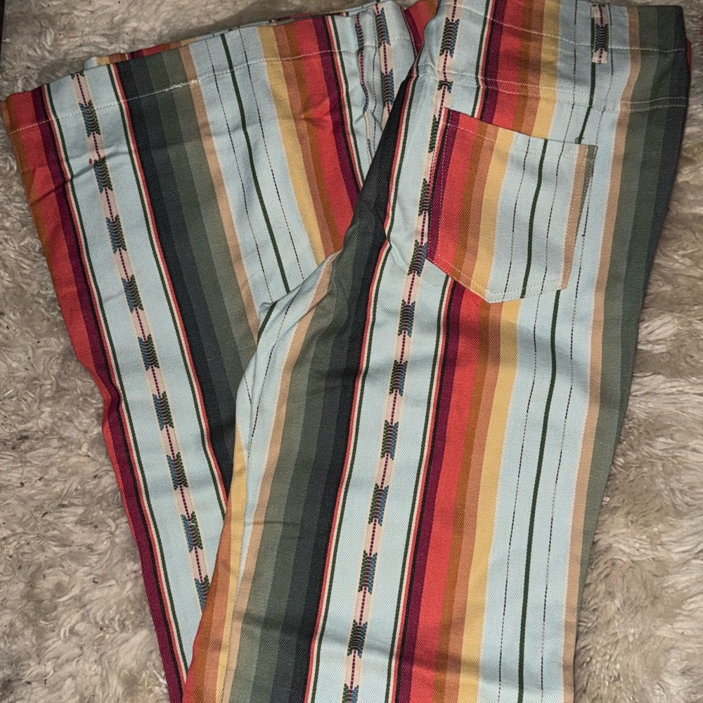L&B Colorful serape Striped Women's Flare Pants